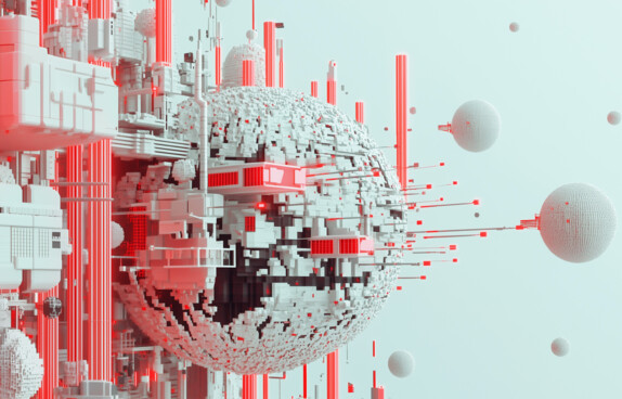 A_global_map_overlaid_with_pulsing_glowing_network_line
